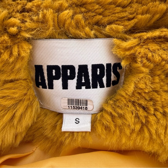 Apparis Faux Fur Jacket Mustard Size Small - Picture 14 of 16